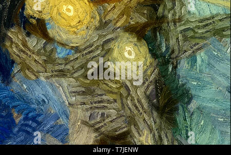 Impressionismus Wall Art zu drucken. Vincent Van Gogh style Expressionismus Öl Malerei. Swirl spritzt. Surrealismus Kunst. Abstrakte künstlerischen Hintergrund. Rea Stockfoto
