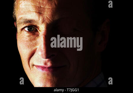 Ehemaliger Meister Jockey Richard dunwoody dargestellt im Bonham Hotel, Edinburgh. Stockfoto