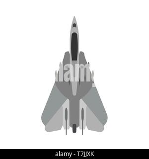 Militärflugzeuge vektor Icon Ansicht von oben. Aviation Air fighter Jet. Krieg Ebene erweitert. Interceptor Geschwindigkeit Spiel navy Fahrzeug Stock Vektor