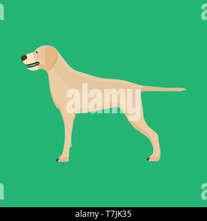 Hund labrador Tier Haustier vektor Symbol Seitenansicht. Isolierte Welpen cute Cartoon glücklicher Freund. Braun stehend canine Silhouette Stock Vektor
