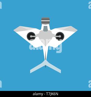 Drone quadrocopter Vektorsymbol Antenne kamera Flugzeuge. Digital Innovation flache Fernbedienung unbemannten Roboters. Gadget cartoon Smart Stock Vektor