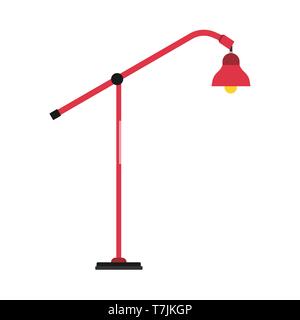 Stehleuchte vektorsymbol Möbel design interieur. Wohnzimmer Lampe Cartoon. Große flache Möblierung Standausstattung Gerät Stock Vektor