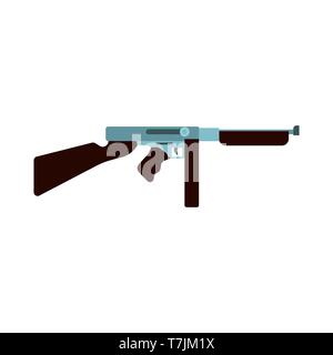 Retro Pistole Vektor icon Waffe illustration Design. Cartoon vintage Pistole militärischen West. Gangster kriminellen Gewehr Stock Vektor