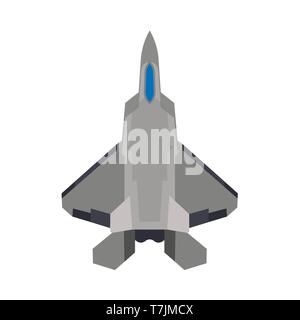 Kampfflugzeuge vektor Symbol der militärischen Ebene Ansicht von oben. Supersonic Angriff jet Krieg kraft transportieren. Cockpit cartoon Bomber Stock Vektor