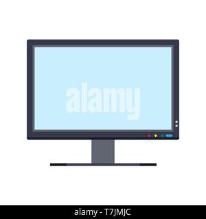 Bildschirm Front View Display Vektor icon. Über Computer Elektronische isoliert weiß. PC-Geräte office Stock Vektor