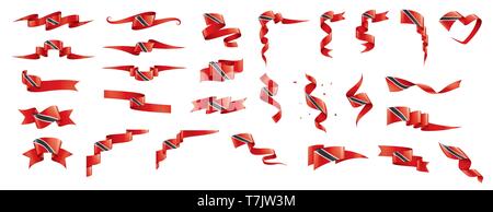 Trinidad und Tobago Flagge, Vector Illustration auf weißem Hintergrund Stock Vektor