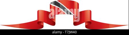 Trinidad und Tobago Flagge, Vector Illustration auf weißem Hintergrund Stock Vektor