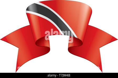 Trinidad und Tobago Flagge, Vector Illustration auf weißem Hintergrund Stock Vektor