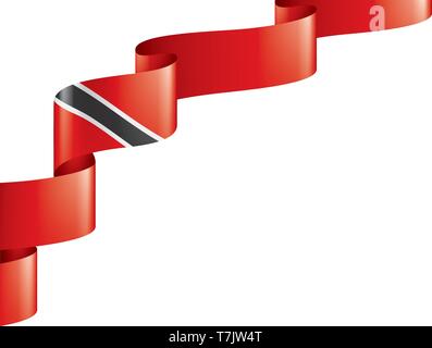 Trinidad und Tobago Flagge, Vector Illustration auf weißem Hintergrund Stock Vektor