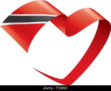 Trinidad und Tobago Flagge, Vector Illustration auf weißem Hintergrund Stock Vektor