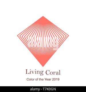 Abstract Pink Diamond logo isoliert. Vector Illustration. Symbol der Diamant in trendigem Pink Farbe Stock Vektor