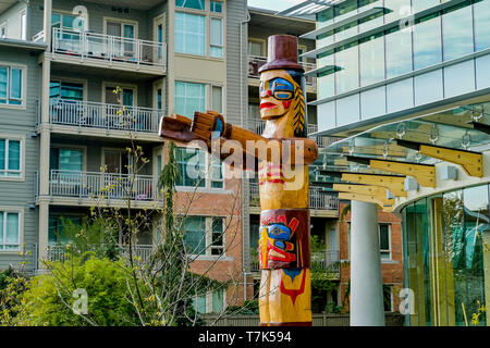 Coast Salish einladende Abbildung, Gordon Smith Gallery der kanadischen Kunst, North Vancouver, British Columbia, Kanada Stockfoto