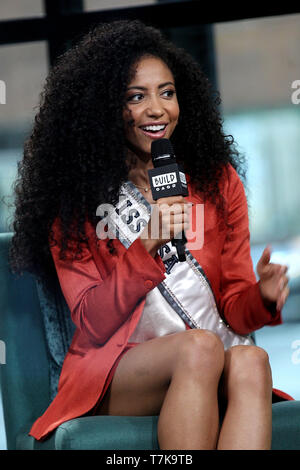 New York, USA. 7. Mai, 2019. Cheslie Kryst am bauen Serie mit der neu gekrönte 2019 Miss USA, Cheslie Kryst am Bau Studio. Quelle: Steve Mack/Alamy leben Nachrichten Stockfoto