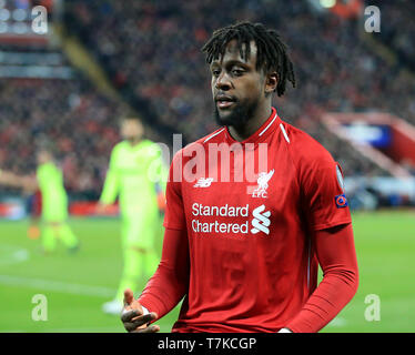 Anfield, Liverpool, Großbritannien. 7. Mai, 2019. UEFA Champions League, Halbfinale, Rückspiel gegen Liverpool FC Barcelona; Divock Beschäftigungsprojekt von Liverpool Credit: Aktion plus Sport/Alamy leben Nachrichten Stockfoto