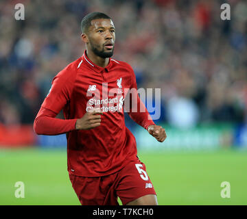 Anfield, Liverpool, Großbritannien. 7. Mai, 2019. UEFA Champions League, Halbfinale, Rückspiel gegen Liverpool FC Barcelona; Georginio Wijnaldum von Liverpool Credit: Aktion plus Sport/Alamy leben Nachrichten Stockfoto