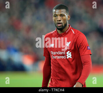 Anfield, Liverpool, Großbritannien. 7. Mai, 2019. UEFA Champions League, Halbfinale, Rückspiel gegen Liverpool FC Barcelona; Georginio Wijnaldum von Liverpool Credit: Aktion plus Sport/Alamy leben Nachrichten Stockfoto