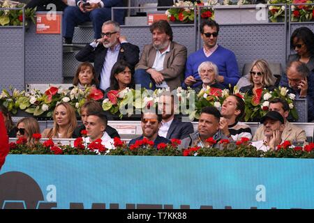 Real Madrid Spieler Sergio Ramos, Lucas Vaszquez und Ronaldo Nazario während des Masters Series Madrid 2019 in Madrid am Dienstag, den 8. Mai 2019. Cordon drücken Sie Stockfoto