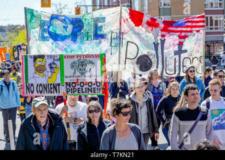 Earth Day Parade und Festival, von Jugend für Klimagerechtigkeit Jetzt, Vancouver, British Columbia, Kanada organisiert Stockfoto