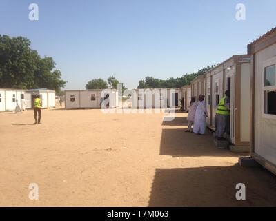 Kinder gerettet aus Boko Haram Stadt Schulbesuch in IDP-Zentrum in Maiduguri Stockfoto