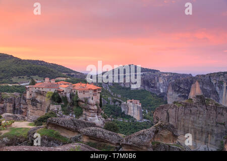 Griechenland, Thessalien, Meteora, Kloster Varlaam Stockfoto