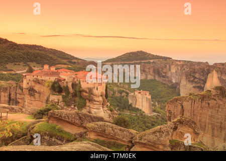 Griechenland, Thessalien, Meteora, Kloster Varlaam Stockfoto