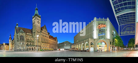 Chemnitz Marktplatz blauer Himmel Stockfoto