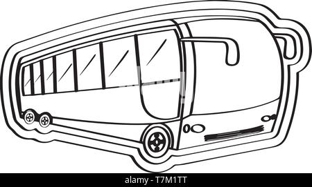 Bus Symbol gepunktete Aufkleber Stock Vektor