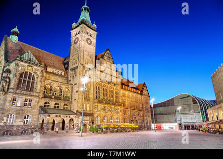 Chemnitz Rathaus Markt Stockfoto