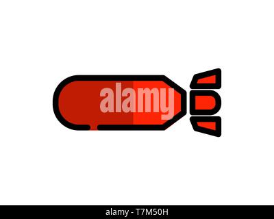 Rakete gefüllt Symbol Leitung. Element der Rakete Symbol für mobile Konzept- und Webanwendungen. Dünne gefüllte Zeile Rakete Symbol für Web und mobile verwendet werden können, Vect Stockfoto