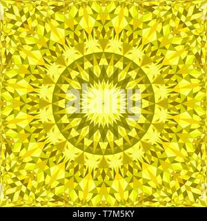 Gelb wiederholen Kaleidoskop Muster Hintergrund Design - Abstract vector Mandala wallpaper Abbildung kann von Dreiecken Stock Vektor