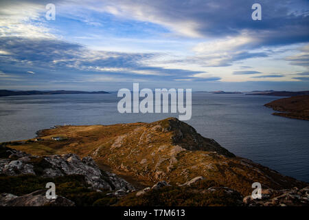 Blick über die Summer Isles, Schottland, Großbritannien Stockfoto