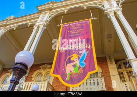 Orlando, Florida. April 02, 2019. Blick von oben auf die Treffen Tinkerbell anmelden Magic Kingdom in Walt Disney World. Stockfoto