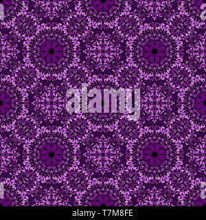 Violett böhmischen nahtlose Mosaik Kaleidoskop Muster Hintergrund design Stock Vektor