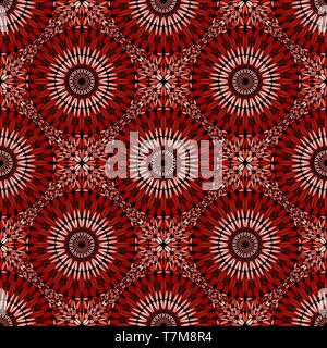 Nahtlose red böhmischen Edelstein Mandala ornament Muster Hintergrund Stock Vektor