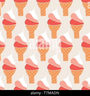 Retro Eistüten nahtlose Vektor Muster Stock Vektor