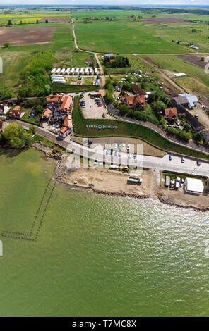 Luftaufnahme von Marina Sniardwy in Nowe Guty Dorf, Polen Stockfoto