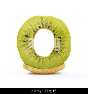 Kiwi Alphabet isoliert auf weißem Hintergrund (Buchstabe O) Stockfoto