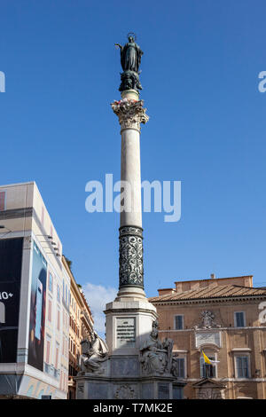 Spalte von der Unbefleckten Empfängnis. Rom, Italien Stockfoto