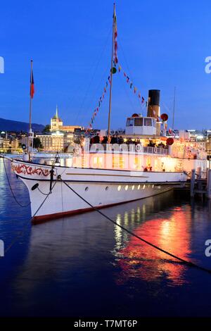 Schweiz, Genf, Rade de Genève, Genfer See Stockfoto