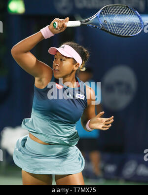 Japanische tennis player Naomi Osaka spielen während Dubai Tennis Championships 2019, Dubai, Vereinigte Arabische Emirate Stockfoto