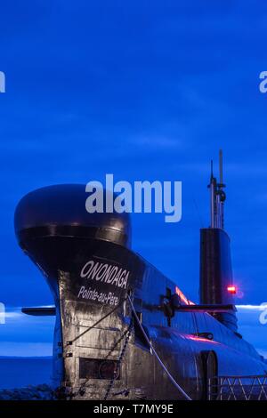 Kanada, Quebec, Region Bas-Saint-Laurent, Rimouski, das U-Boot Onandaga, Dämmerung Stockfoto