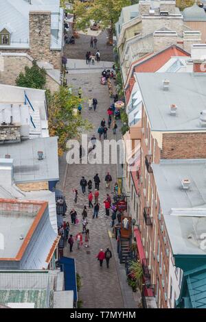 Kanada, Quebec, Quebec City, Erhöhte Ansicht der Alten unteren Stadt Stockfoto