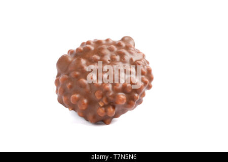 Schokolade Cookie mit Karamell Füllung auf weißem Hintergrund Stockfoto