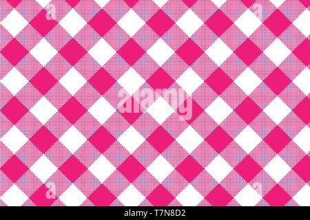Pink Gingham Muster. Textur von rhombus/Plätze für - plaid, Tischdecken, Kleidung, Hemden, Kleider, papier, Bettwäsche, Bettdecken, Steppdecken und andere Texte Stock Vektor