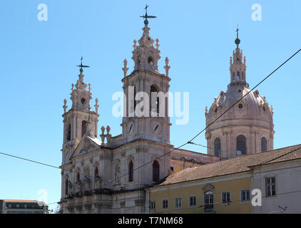 Kirche Basilica da Estrela in Lissabon Stockfoto