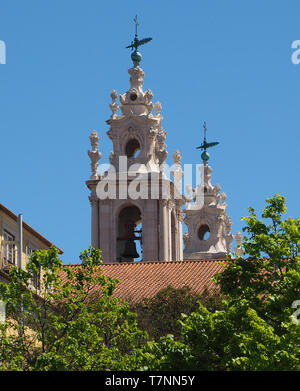 Kirche Basilica da Estrela in Lissabon Stockfoto