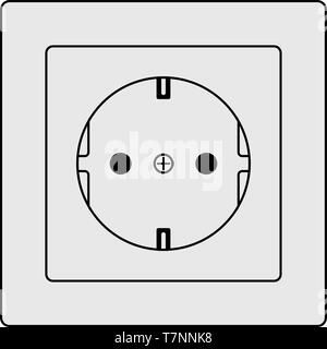 Steckdose. Europäischer Typ F-Buchse Stock Vektor