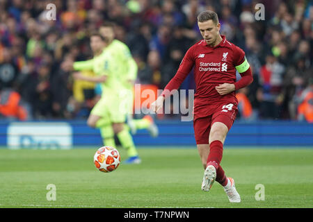 Liverpools Jordan Henderson (C), die in Aktion während des heutigen Match 7 Mayl 2019, Anfield Stadion, Liverpool, England, UEFA Champions League, Halbfinale, Rückspiel, Liverpool FC vs FC Barcelona Quelle: Terry Donnelly/News Bilder Stockfoto