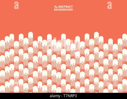 Abstract Pink lebende Koralle Farbe mit Streifen line Dekoration Hintergrund. Sie können für Ad, Poster, Artwork, Cover Design verwenden, Jahresbericht. Stock Vektor