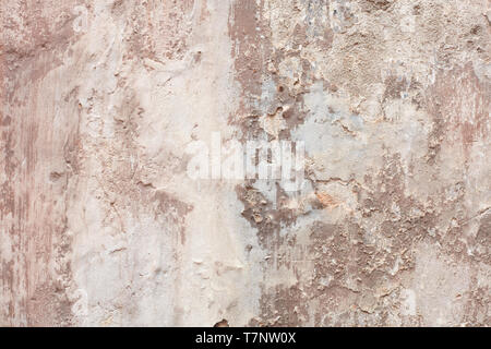 Alte beige abgesplitterte Wand Textur Hintergrund Stockfoto